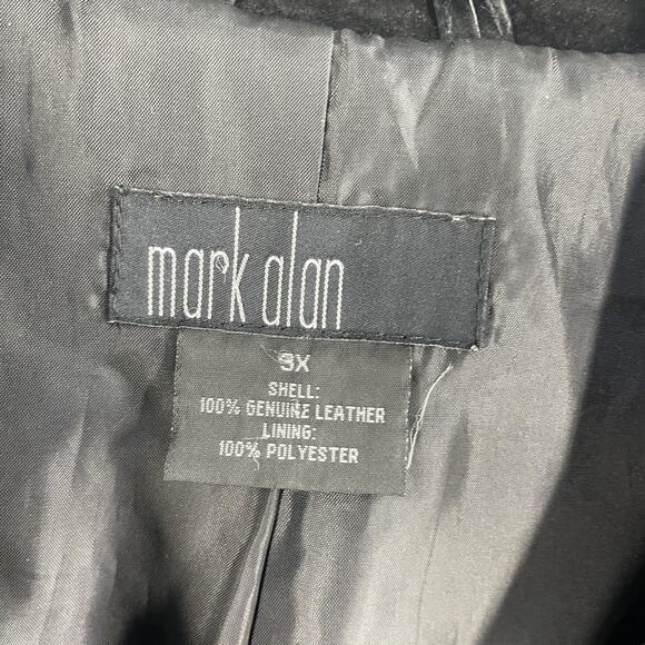 Mark Alan Jacket Womens Plus 3X Black Leather Blazer Coat Button Lined - Picture 2 of 11